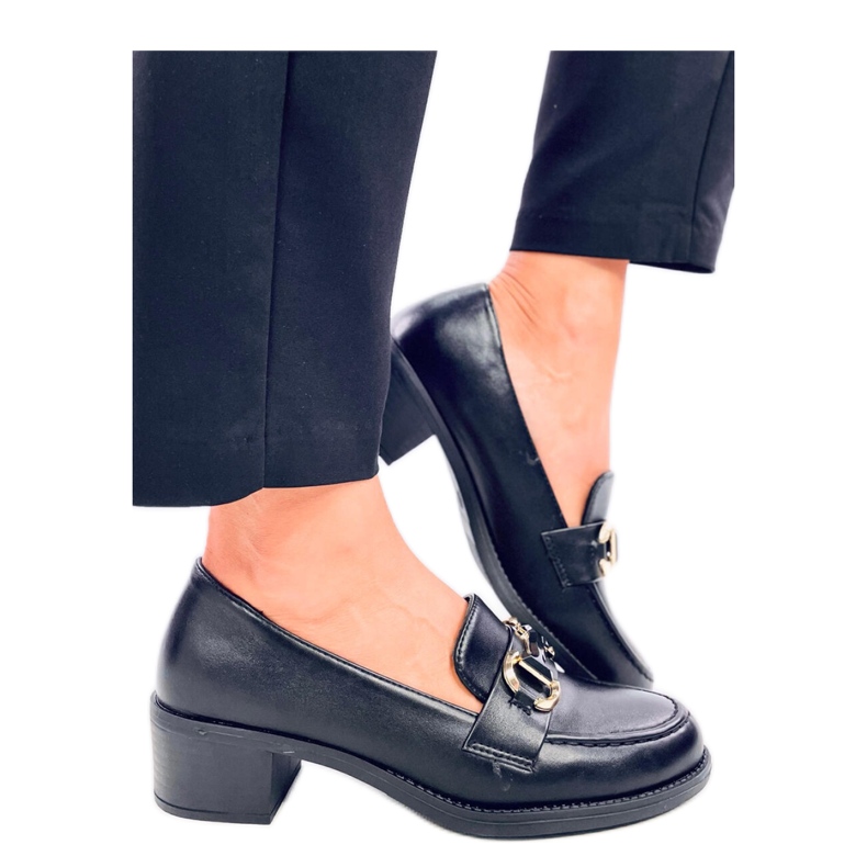 Rabier Black bredklackade pumps - Inello svart