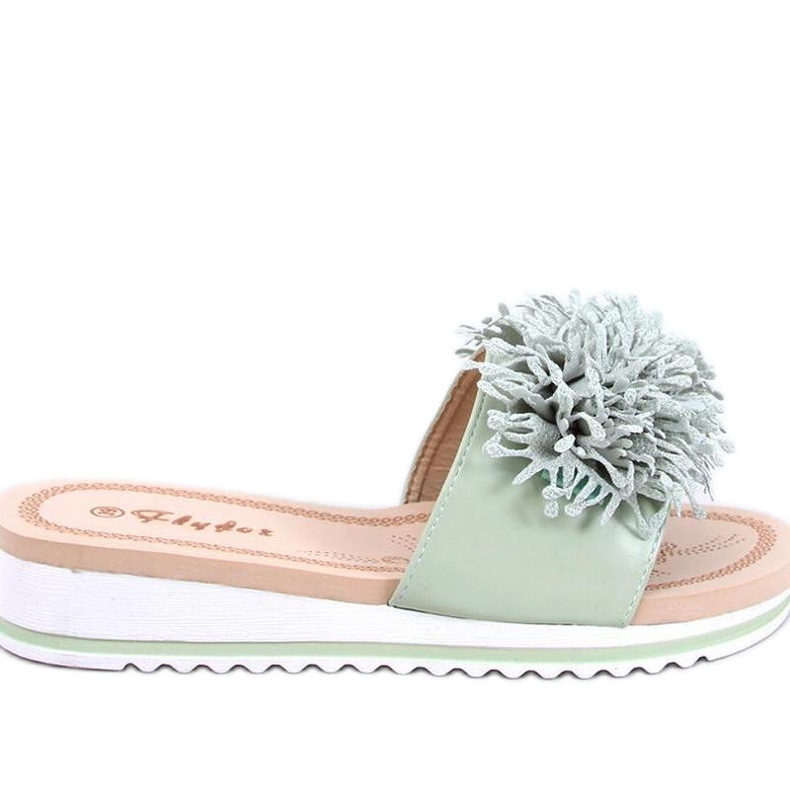 Sandal Wedge mulor med blommor Ragnes Light Green - Inello grön