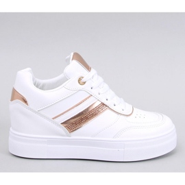 Eyson WHITE/CHAMPAGNE wedge sneakers - Inello vit