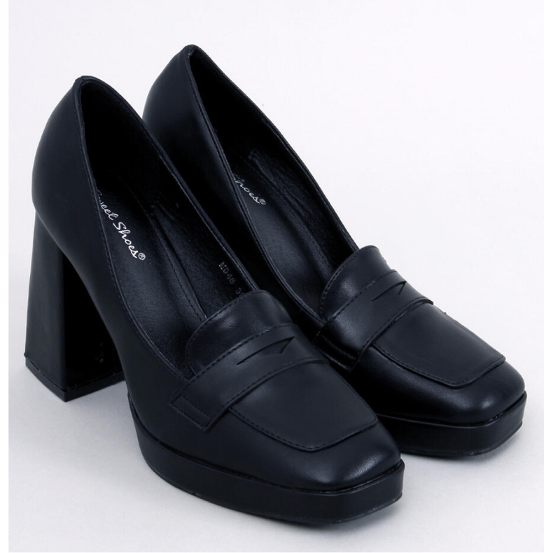 Entee Black högklackade loafers - Inello svart