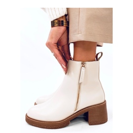 Guire Beige högklackade ankelboots - Inello