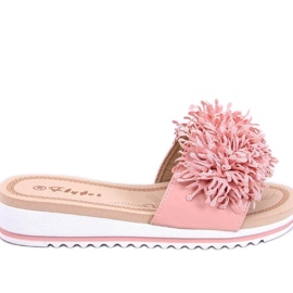 Sandal Wedge mulor med blommor Ragnes Pink - Inello rosa