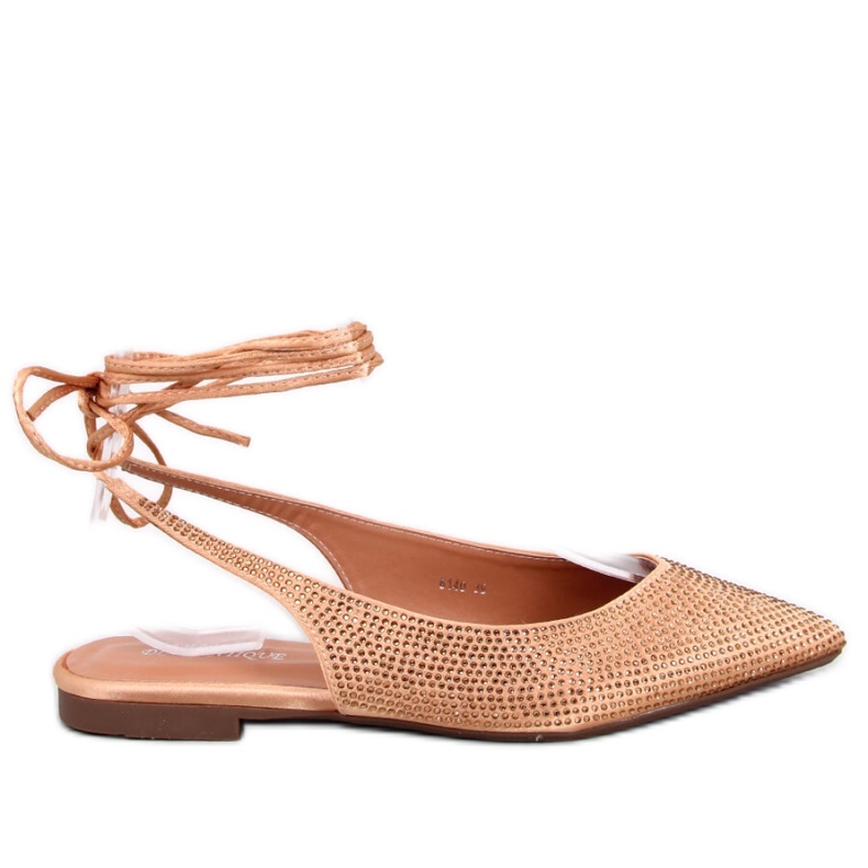 Balettlägenheter med strass öppen klack Vonda Champagne - Inello gul