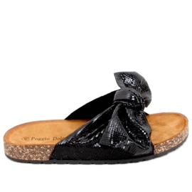 Sandal Cork flipflops med rosett Amur Black - Inello svart