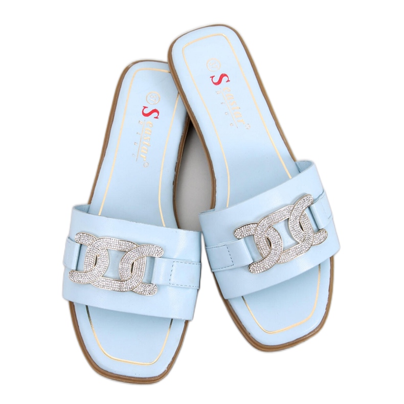 Mille Blue strass sandal med flip-flops - Inello blå