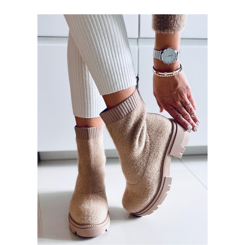 Roanna Khaki sockboots - Inello beige