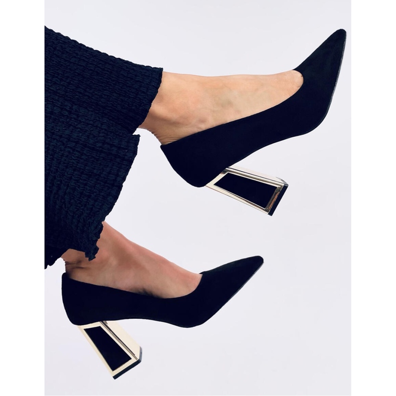 Constie Black geometriska högklackade pumps - Inello svart