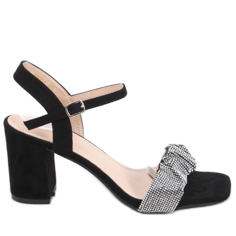 Dash Svarta sandaler med bred klack - Inello