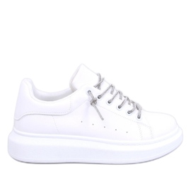 Sneakers med kristallsnören Serie VIT/SILVER - Inello