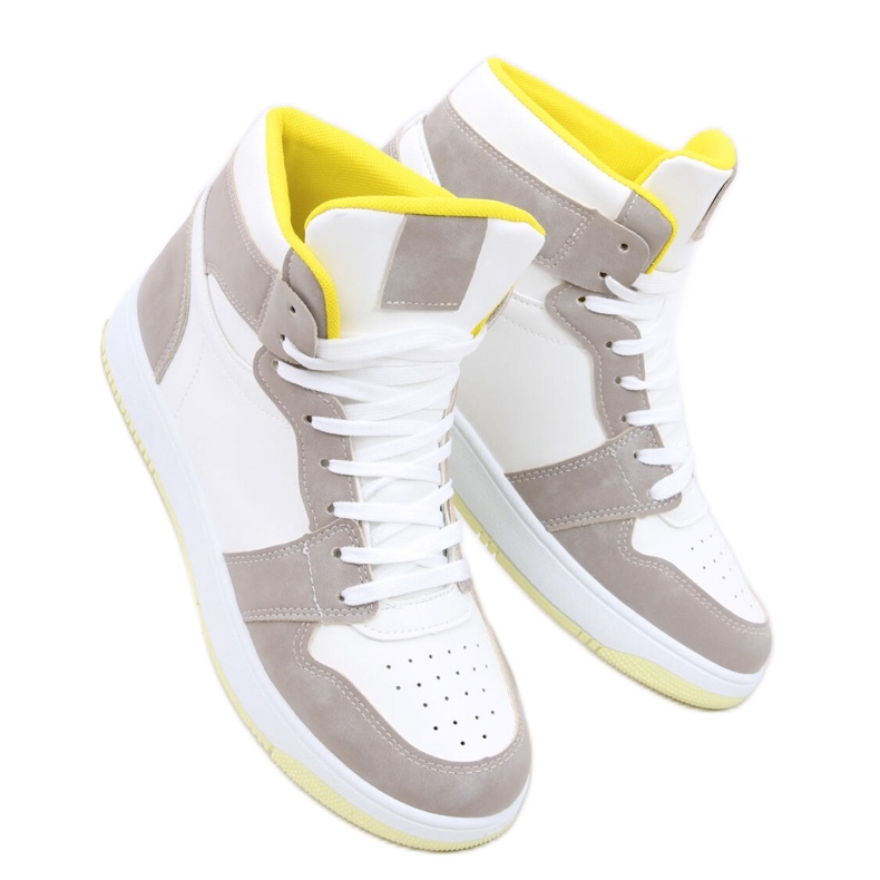 Dorcas Khaki high-top sneakers - Inello beige