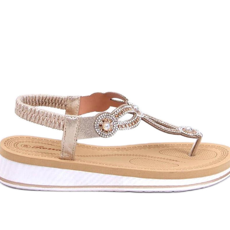 Flip-flop sandaler med Harani Gold zirkoner - Inello gul
