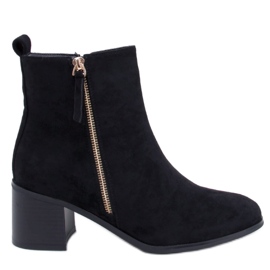 Aguirre Svart mocka högklackade ankelboots - Inello