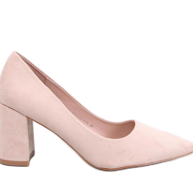 Clairay Beige pumps med bred häl - Inello