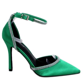 Conway Green stilettpumps med strass - Inello grön