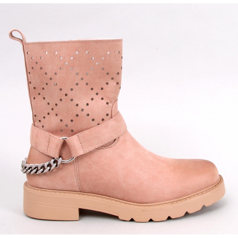 Issey Khaki genombrutna ankelboots - Inello beige