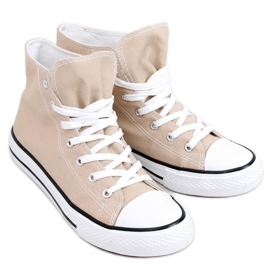 Jude Khaki high-top canvas sneakers - Inello beige