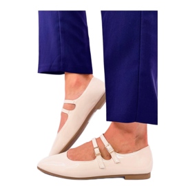 Patent Mary Jane Liths Beige balettlägenheter - Inello