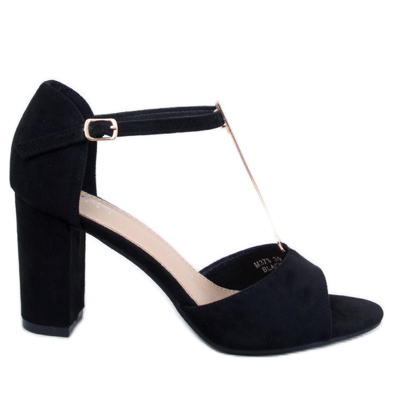 Högklackade sandaler med gulddekor Ferdi Black - Inello svart