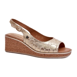 Step in style Sandaler Modell Sergio Leone SK301 Gold Snake - Steg i stil gul