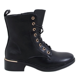 Ango Black ankelboots med snörning svart