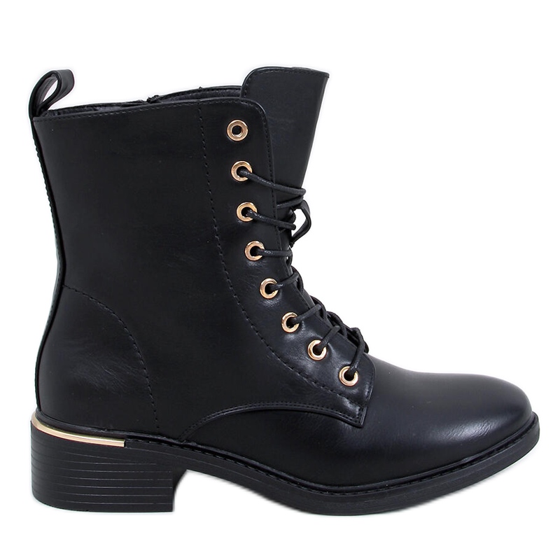 Ango Black ankelboots med snörning svart