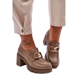 Step in style Skor Modell Harmell 20097 Mörkbeige Läder - Steg i stil