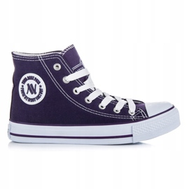 New Age Knutna höga sneakers purpur