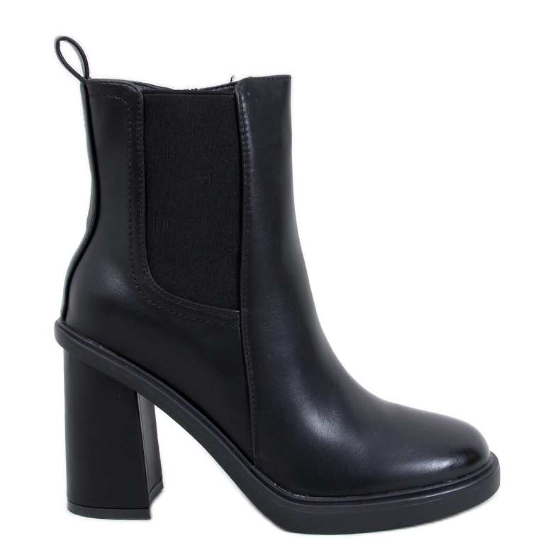 Lilley Black Chelsea boots med hög klack svart