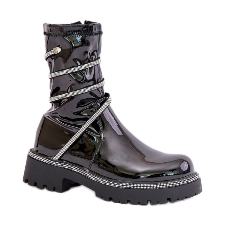 Svarta patentkängor för damer