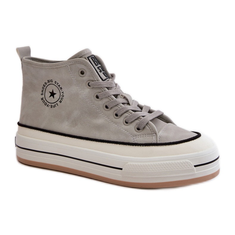 Isolerade damsneakers på Big Star-plattformen grå
