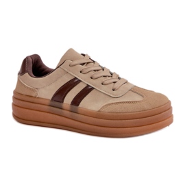 Bruna plattformssportskor