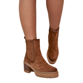 Ankelstövlar för kvinnor gjorda av ekomocka brun