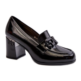 S.Barski Högklackade damskor, lackerade Svarta