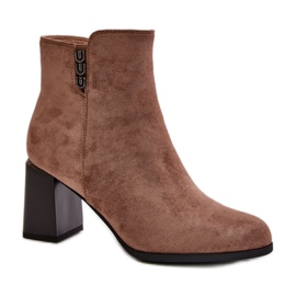 Bruna ankelstövlar för kvinnor beige