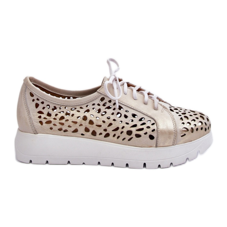 Zazoo Gold Läderskor för kvinnor gyllene