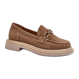 S.Barski Bruna platta mockasiner för kvinnor