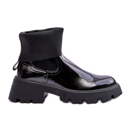 Step in style Chelsea boots Modell Pavo DES925M Black Lakier - Steg i stil svart