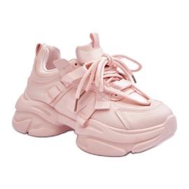 Rosa sportskor med massiv sula