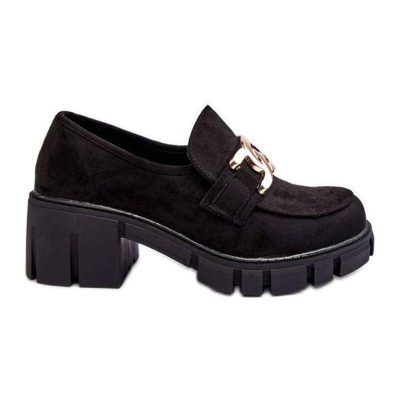 Högklackade damskor med svart dekoration