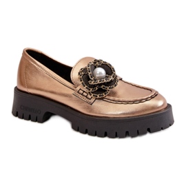 Dammockasiner med en dekorativ blomma Guld gyllene