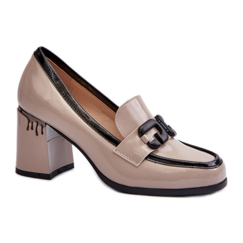 Beige damskor i lack