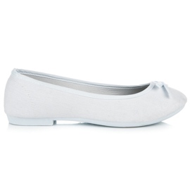 New Age Sportiga ballerinor med rosett vit
