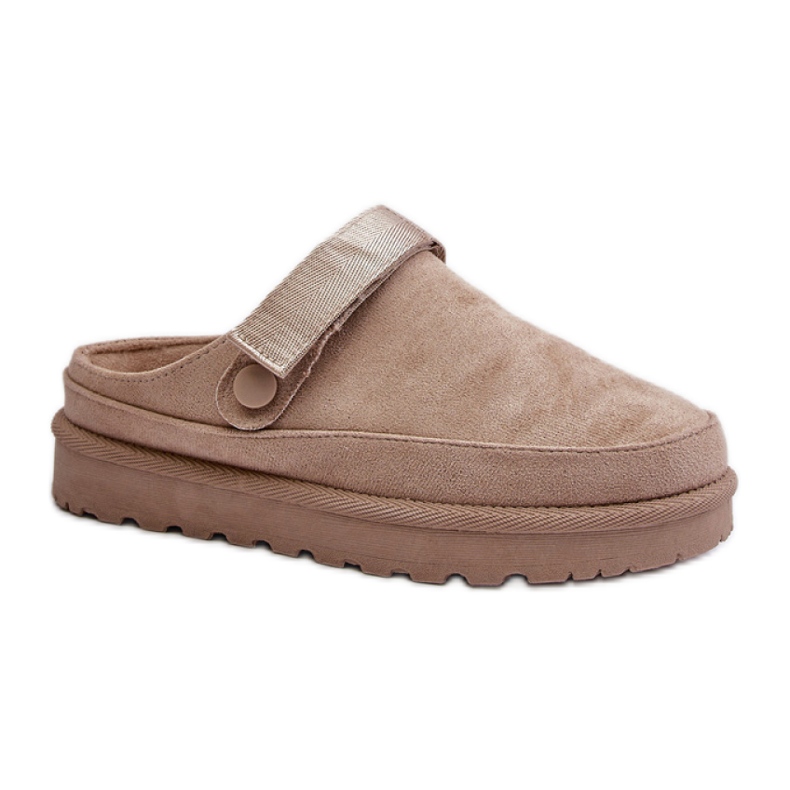 Beige plattformstofflor för kvinnor