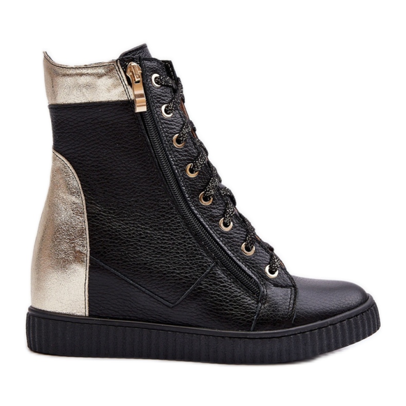 Zazoo Svarta wedge sneakers för kvinnor