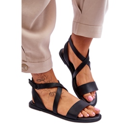 Big Star Black damsandaler med remmar svart