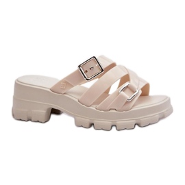 Zaxy Light Beige högklackade flipflops för kvinnor