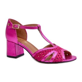 Maciejka Fuksja högklackade damsandaler rosa