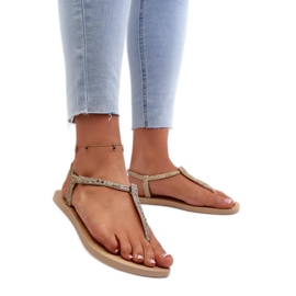 Damflip-flops sandaler med Ipanema Gold glitter gyllene