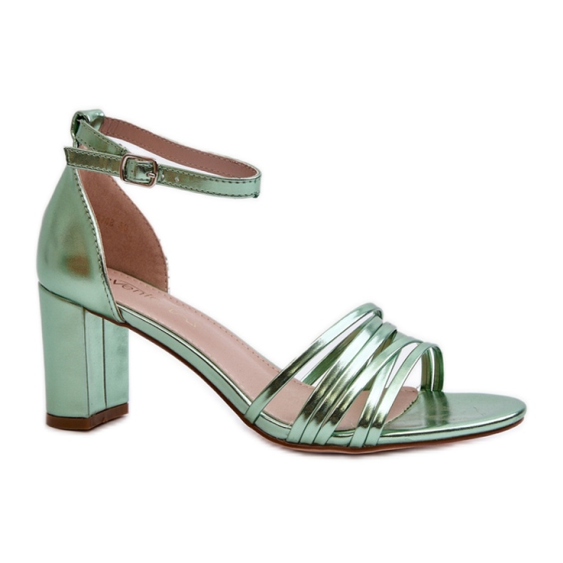 Gröna sandaler med hög klack