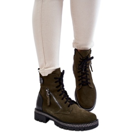 Laura Messi Grön mockaisolerade stövlar